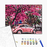 Картина за номерами Квітуча парковка 40х50см Картини за номерами на полотні ретро автомобіль Пейзаж Brushme BS32366, фото 2