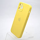 Чохол силіконовий з квадратними бортами Silicon case Full Square для iPhone 11 Pro Yellow, фото 3
