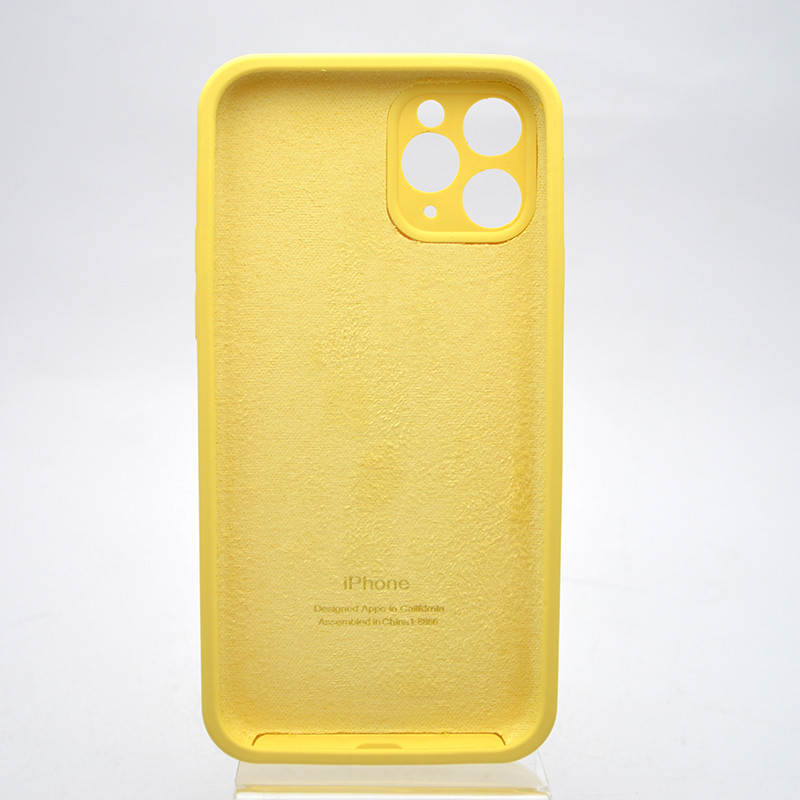 Чехол силиконовый с квадратными бортами Silicon case Full Square для iPhone 11 Pro Yellow, фото 4
