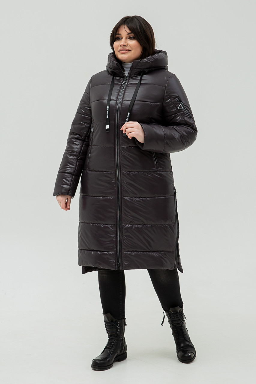 Жіноча модна якісна тепла зимова куртка з капуром, фото 1