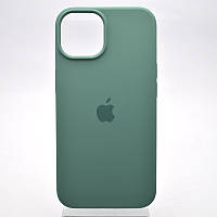 Чехол накладка Silicon Case Full Cover для iPhone 14 Pine Green/Бледно-зеленый