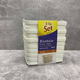 Набір корзинок молочного кольору 3 шт 165*125*107 мм 1,5 л Ucsan plastik M-3928