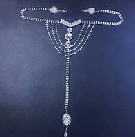 Еротичні трусики з камінцями one size сріблястий