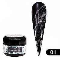Світловідбиваюча павутинка Global Disco Spider Gel срібло №01