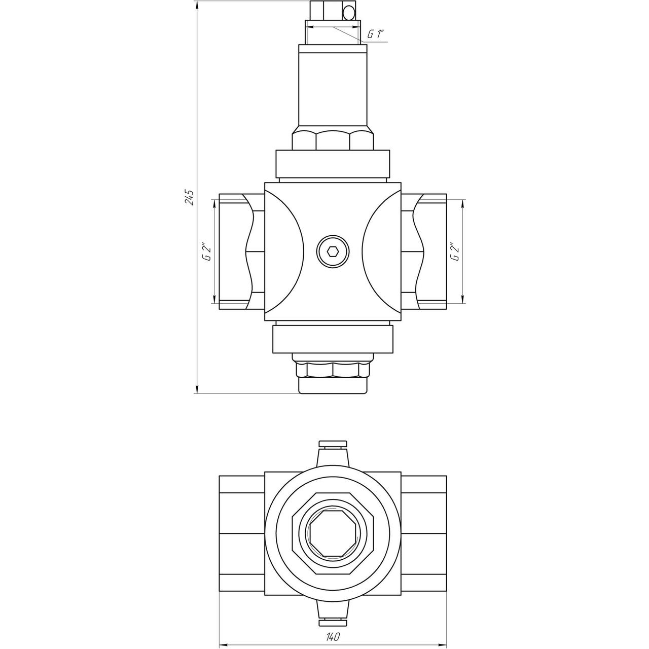 Редуктор 2" для снижения и стабилизации давления воды с выходом под манометр Itap Rinox - фото 2 - id-p1755633214
