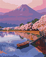 Картина за номерами Ранкове узбережжя Картини за номерами Пейзаж природа гори Човен Розпис по полотну Brushme BS32542