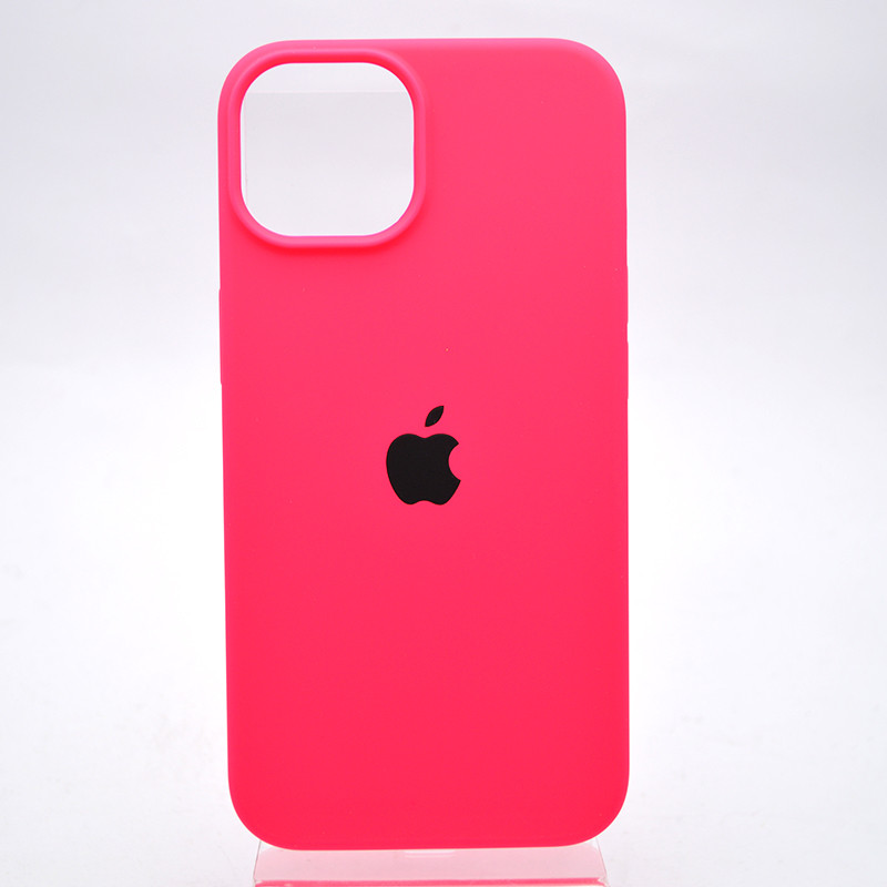 Чохол накладка Silicon Case Full Cover для iPhone 14 Plus (Max) Neon Pink/Яскраво-рожевий