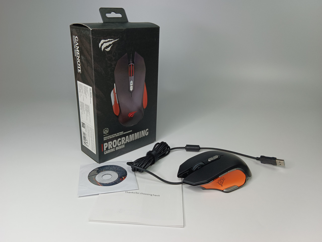 Комп'ютерна Ігрова Миша USB HAVIT HV-MS762 Дротова Чорно-оранжева