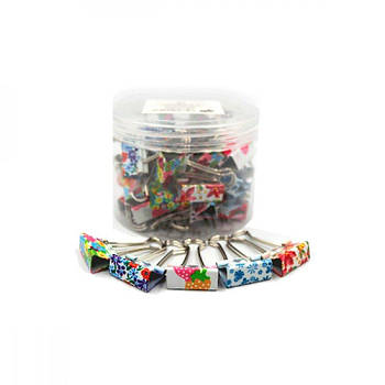 Біндер-затискач 25мм DSCN5387-25/1563-25 Квіти Mix 614240 G-Rich