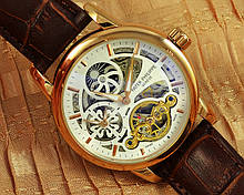 Чоловічий наручний годинник Patek Philippe Grand Complications Geneve Tourbillon Gold Black якість Патек