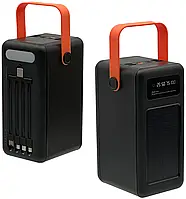 Power Bank на сонячній батареї ProTech 80000 mAh (реальна ємність) з екраном, ліхтариком, 4xUSB і кабелю 4в1