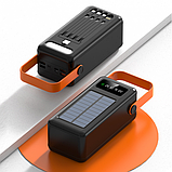 Power Bank на сонячній батареї ProTech 80000 mAh (реальна ємність) з екраном, ліхтариком, 4xUSB і кабелю 4в1, фото 10