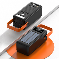 Power Bank на сонячній батареї ProTech 60000 mAh (реальна ємність) з екраном, ліхтариком, 4хUSB і кабелю 4в1