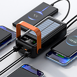 Power Bank на сонячній батареї ProTech 80000 mAh (реальна ємність) з екраном, ліхтариком, 4xUSB і кабелю 4в1, фото 3