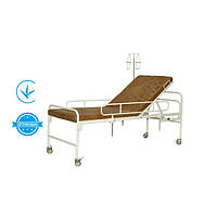 Функциональная медицинская кровать КФ-2М двухсекционная с матрасом и поручнями Завет