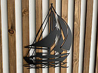 Настенный декор панно картина лофт из металла Корабль