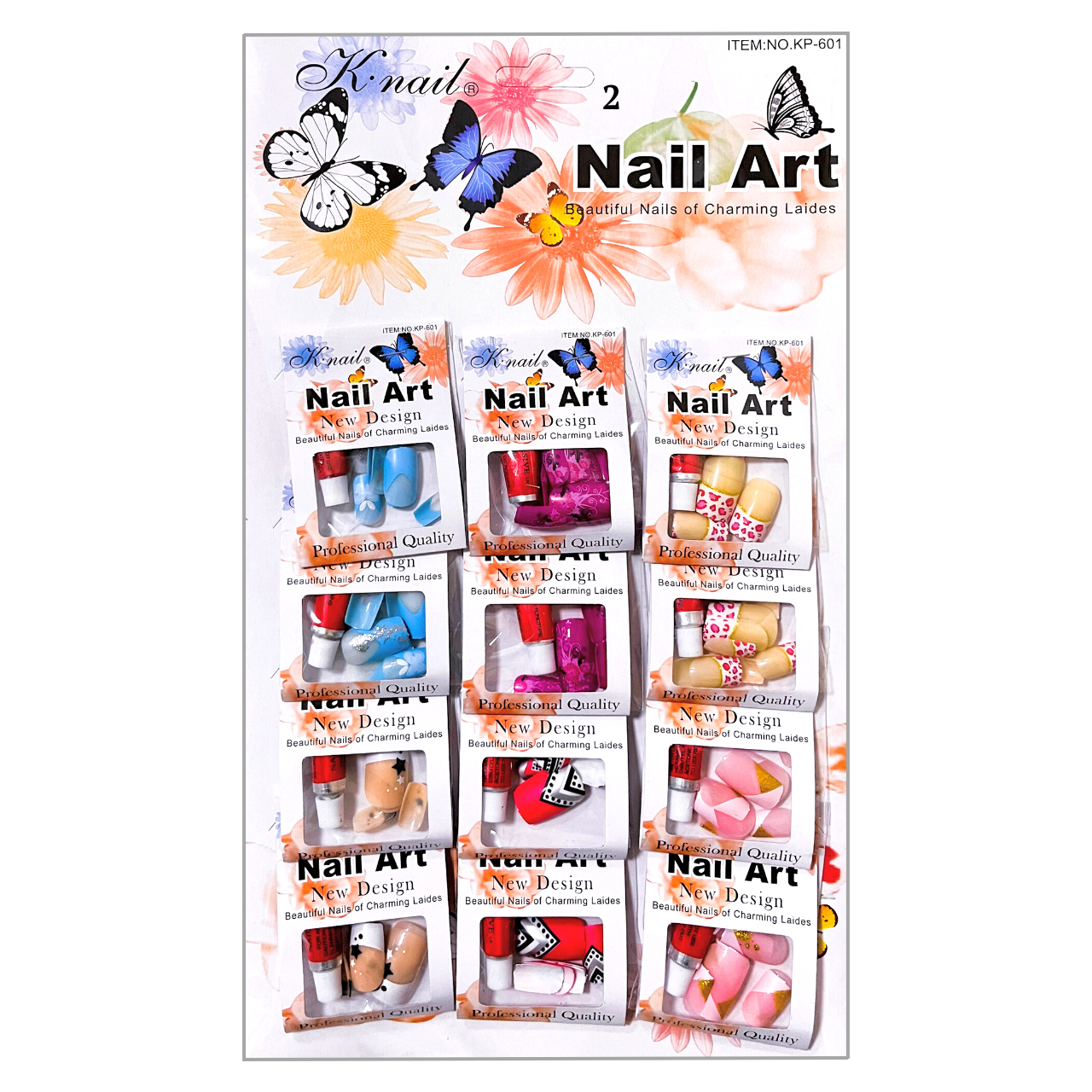 Нігті накладні кольорові K·Nail Art Nail упаковка 12 шт № 1