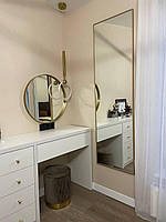 Дзеркало велике настінне в чорній металевій рамі в повний зріст підлогове 1500х600 мм