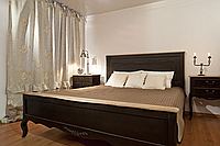 Кровать "Моне" из натурального дерева в черном цвете