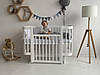 Дитяче ліжечко з маятником Мія. Колір білий із сірим, фото 5