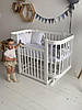 Дитяче ліжечко з маятником Мія. Колір білий із сірим, фото 6