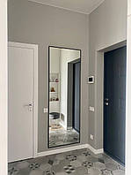 Дзеркало велике настінне в сірій алюмінієвій рамі в повний зріст підлогове 1800х800 мм