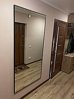 Дзеркало в алюмінієвій рамі велике настінне покриття в повний зріст чорне ростовое 1800х800 мм