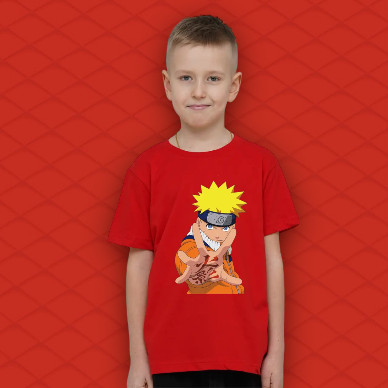 Футболка Naruto Аніме Наруто Червона Розмір