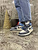 Чоловічі кросівки Nike Air Jordan 1 Retro High Blue Найк Аїр Джордан Ретро високі сині шкіряні повсякденні, фото 5