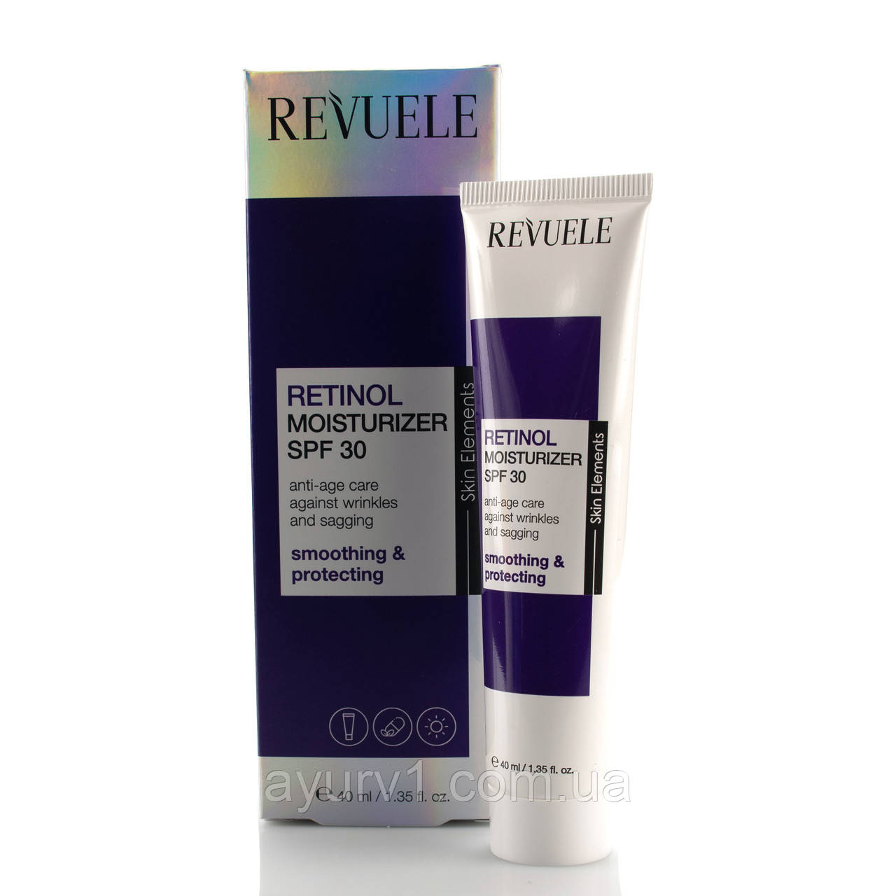 Денний зволожуючий крем з ретінолом, Retinol Moisturizer SPF 30, Revuele, 40 ml
