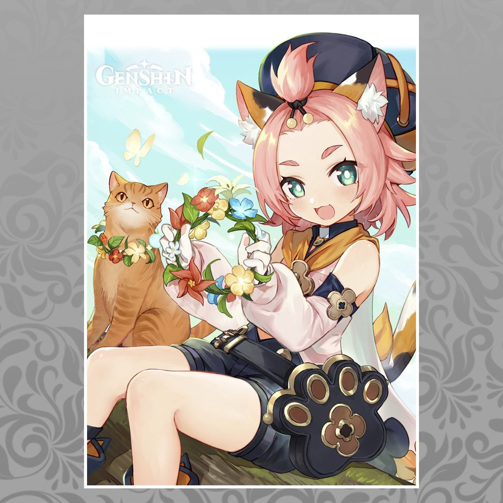 Плакат А3 Genshin Impact Діона, фото 1