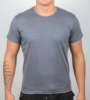 Футболка МЕЛАНЖ Однотонна 2300м/1 (Уп.4шт M-XXL), Середньо-сірий