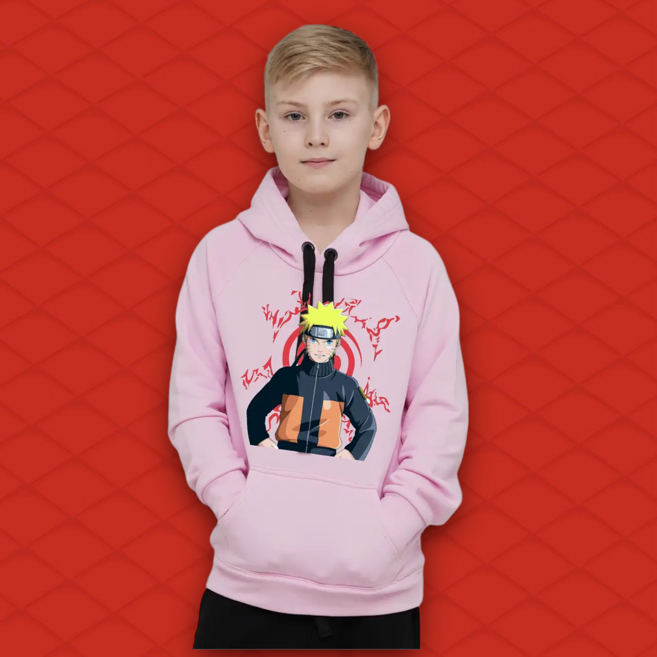 Худі Демісезонний Наруто Аніме Naruto Рожевий Розмір