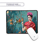 Килимок для мишки з оверлоком комп'ютерний фріда кало, комп'ютерний килимок з принтом