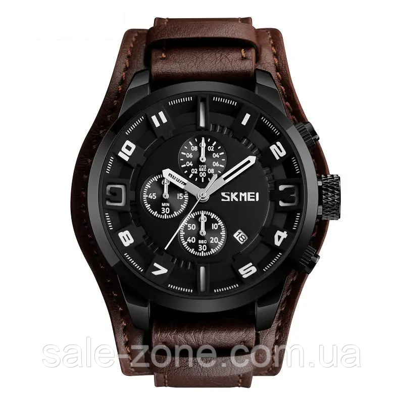 Мужские классические часы Skmei 9165 Brown-Brown - фото 3 - id-p1755707502