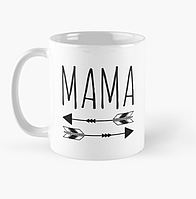 Чашка Керамическая кружка с принтом Мама стрелы 2 для мамы Белая 330 мл