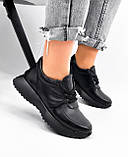 Кросівки жіночі шкіряні чорні розмір 36, фото 3