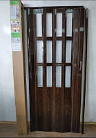 Двері гармошка полуостекленная 1020х2030х10мм ДУБ темний №4