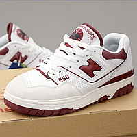 Кроссовки женские New Balance 550 white red / Нью Баланс 550 белые красные