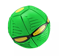 Літаючий м'яч-фрісбі трансформер з підсвічуванням Flat Ball (зелений) ABC