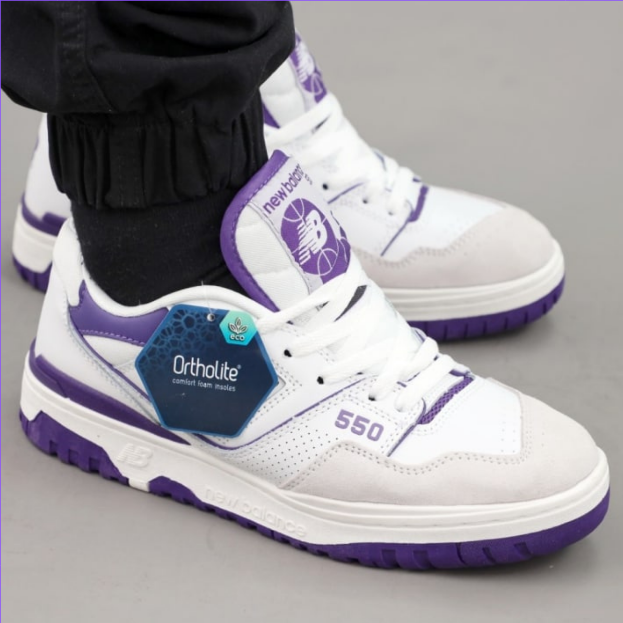 Кроссовки Мужские и Женские New Balance 550 White Violet / Нью Баланс ...