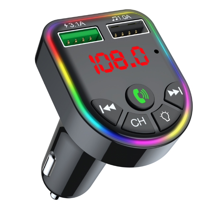 FM-модулятор Bluetooth V5.0+EDR чорний Havit HV-FM810BT, фото 1