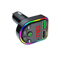 FM-модулятор Bluetooth V5.0+EDR чорний Havit HV-FM810BT, фото 2