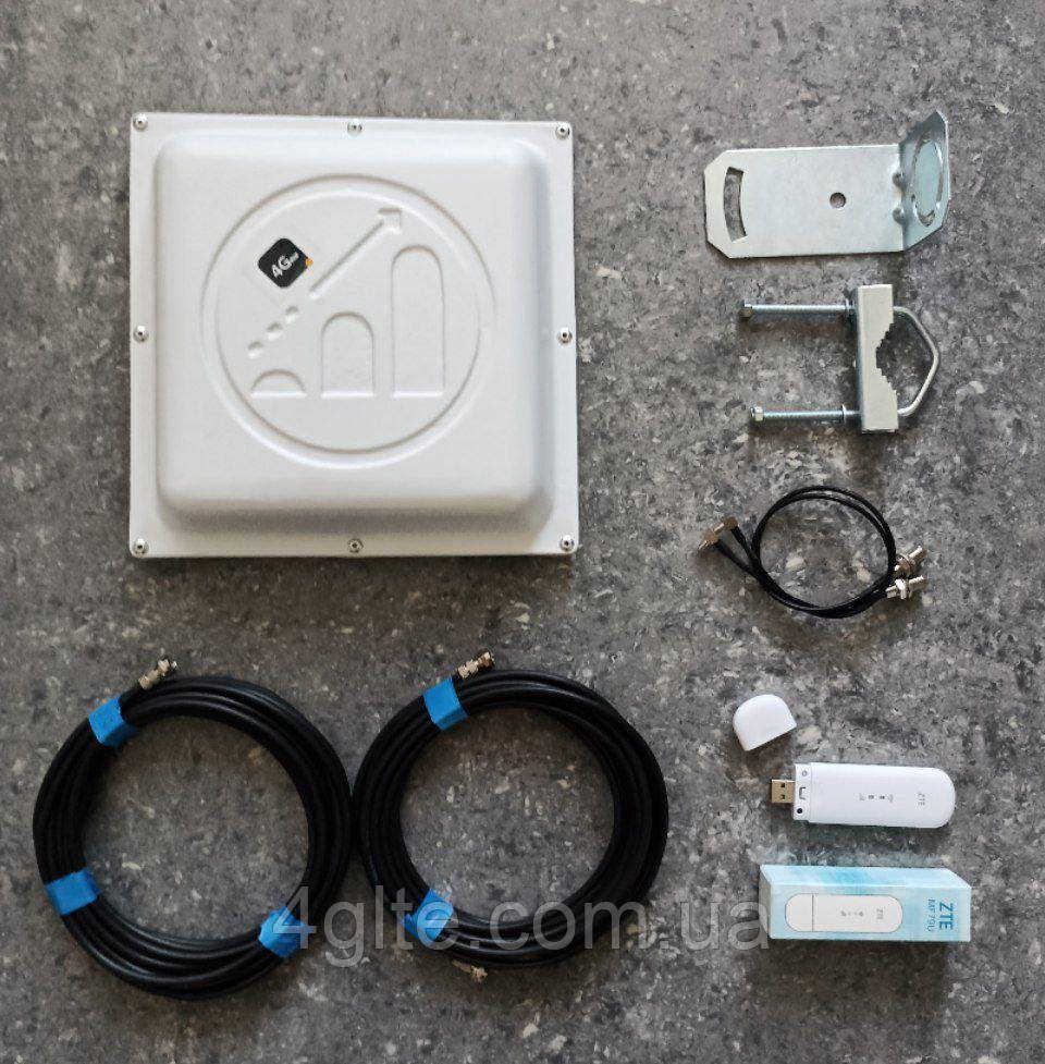 Комплект 4G модем ZTE MF79U з планшетною MiMo антеною 2x16dBi, фото 1