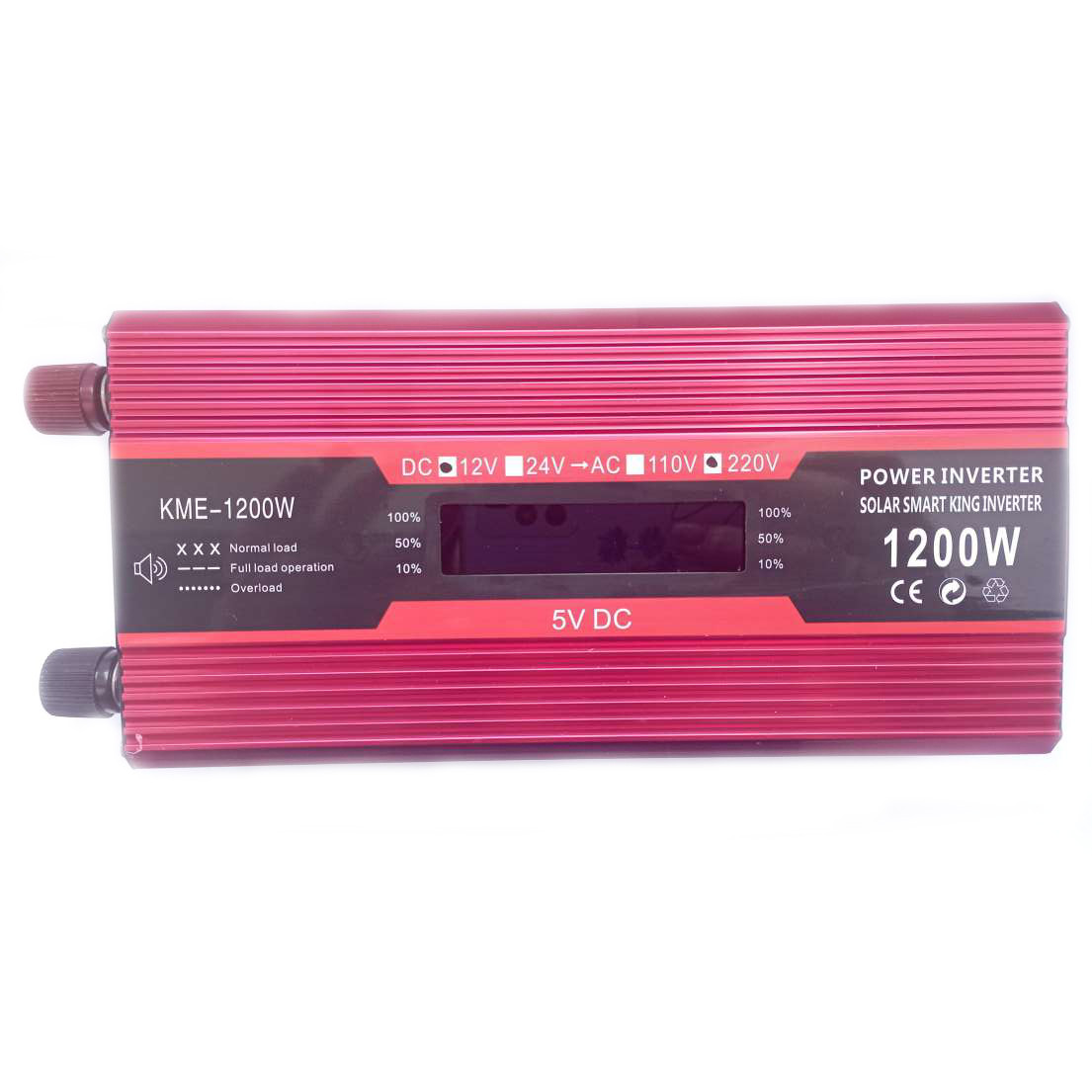 Інвертор Solar Smart King Power 1200W 012 12V-220V (1розетка,1USB, екран) Red | Перетворювач напруги