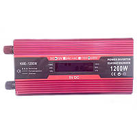 Инвертор 1200W Solar Smart King Power 012 12V-220V (1розетка,1USB,экран) Red | Преобразователь напряжения