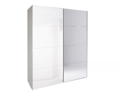 Шафа-купе Bella Miromark (2 м, білий глянець/дзеркало), фото 1