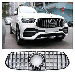 Решітка радіатора Mercedes C167 GLE Coupe (2019+) тюнінг-стиль AMG 63 (хром)
