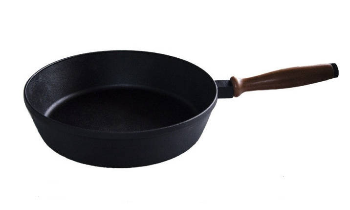 Сотейник чавунний з дерев'яною ручкою 26 см, фото 1