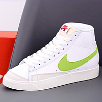 Кроссовки женские Nike Blazer Mid white / Найк Блейзер белые высокие